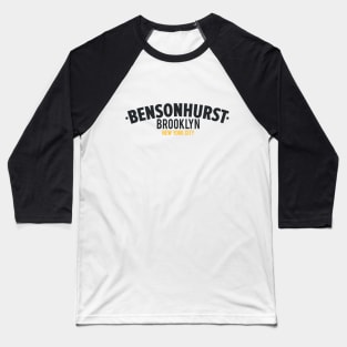 Bensonhurst Brooklyn NYC - Clean Minimalistic Logo Design Baseball T-Shirt